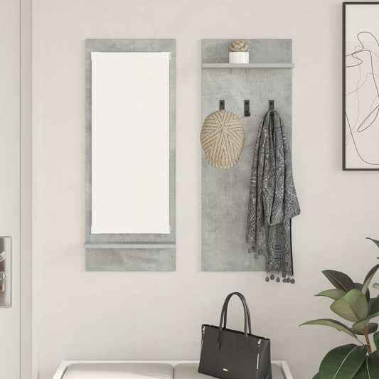 Wall-Mounted Coat Rack with Shelf Concrete Grey 70 x 10 x 90 cm