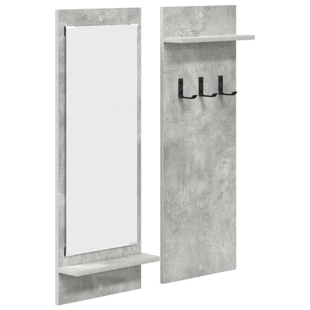 Wall-Mounted Coat Rack with Shelf Concrete Grey 70 x 10 x 90 cm
