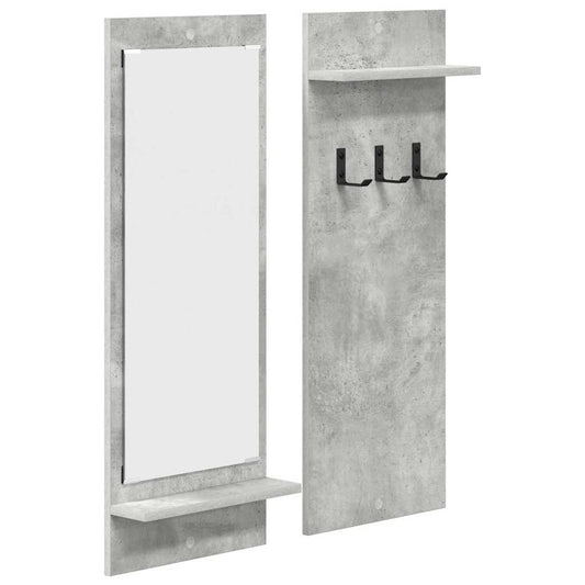 Wall-Mounted Coat Rack with Shelf Concrete Grey 70 x 10 x 90 cm