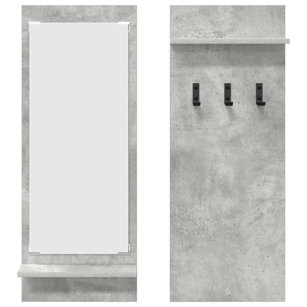 Wall-Mounted Coat Rack with Shelf Concrete Grey 70 x 10 x 90 cm