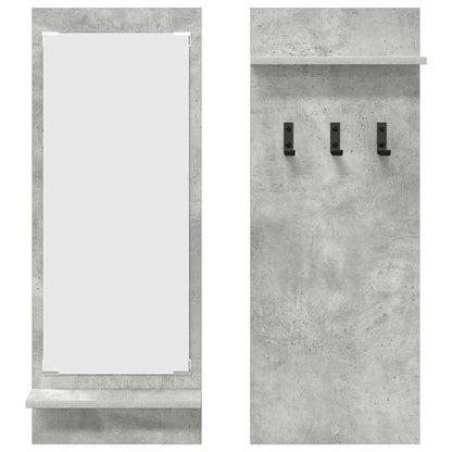 Wall-Mounted Coat Rack with Shelf Concrete Grey 70 x 10 x 90 cm