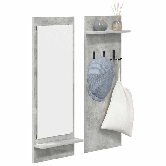 Wall-Mounted Coat Rack with Shelf Concrete Grey 70 x 10 x 90 cm