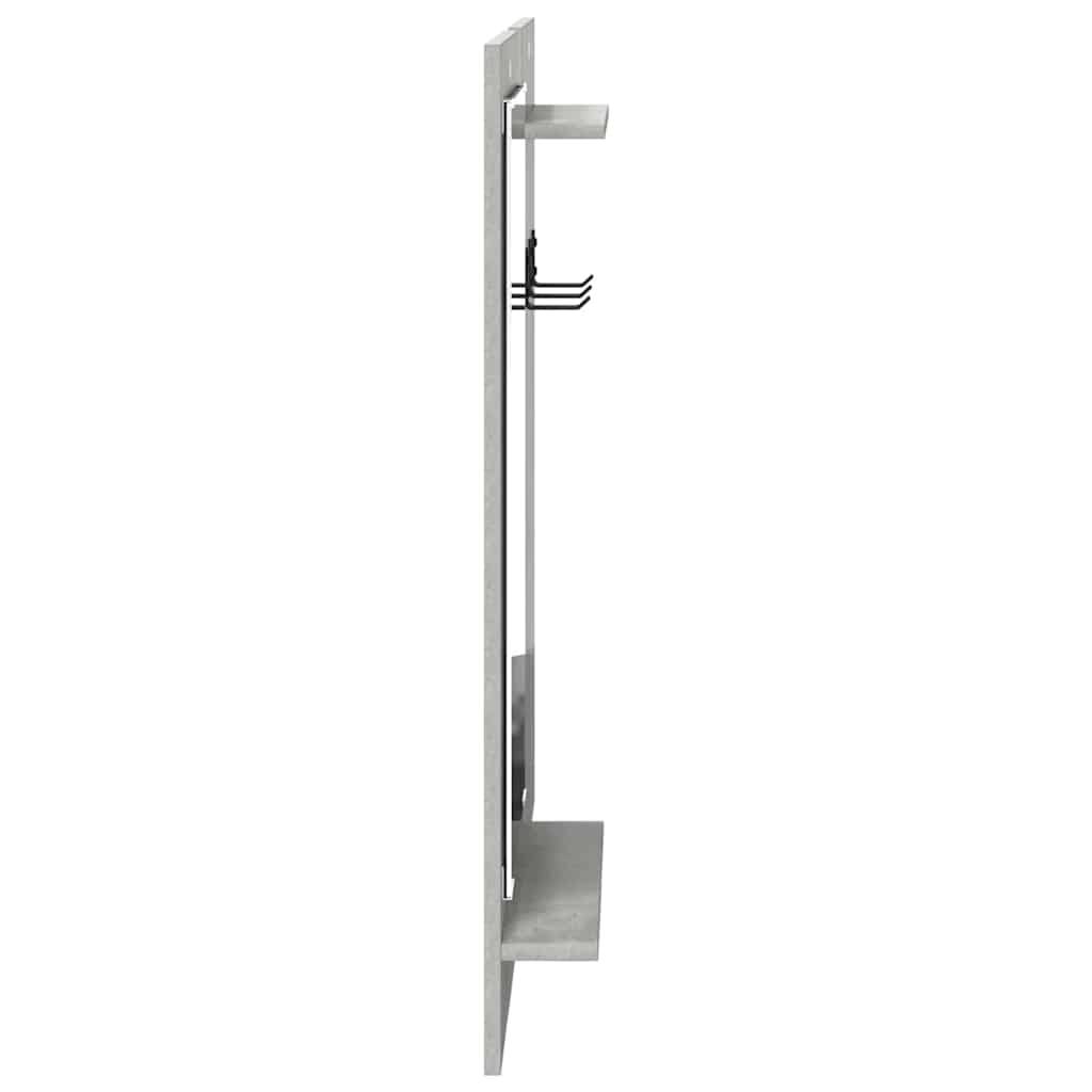 Wall-Mounted Coat Rack with Shelf Concrete Grey 70 x 10 x 90 cm