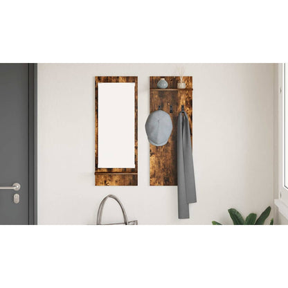 Wall-Mounted Coat Rack with Shelf Smoked Oak 70 x 10 x 90 cm