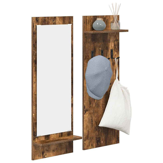 Wall-Mounted Coat Rack with Shelf Smoked Oak 70 x 10 x 90 cm