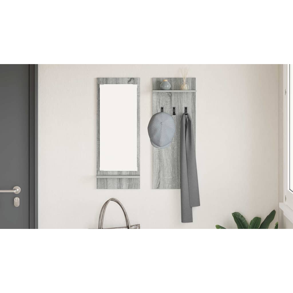 Wall-Mounted Coat Rack with Shelf Grey Sonoma 70 x 10 x 90 cm
