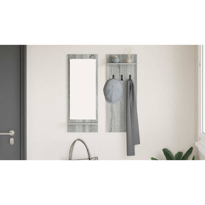 Wall-Mounted Coat Rack with Shelf Grey Sonoma 70 x 10 x 90 cm
