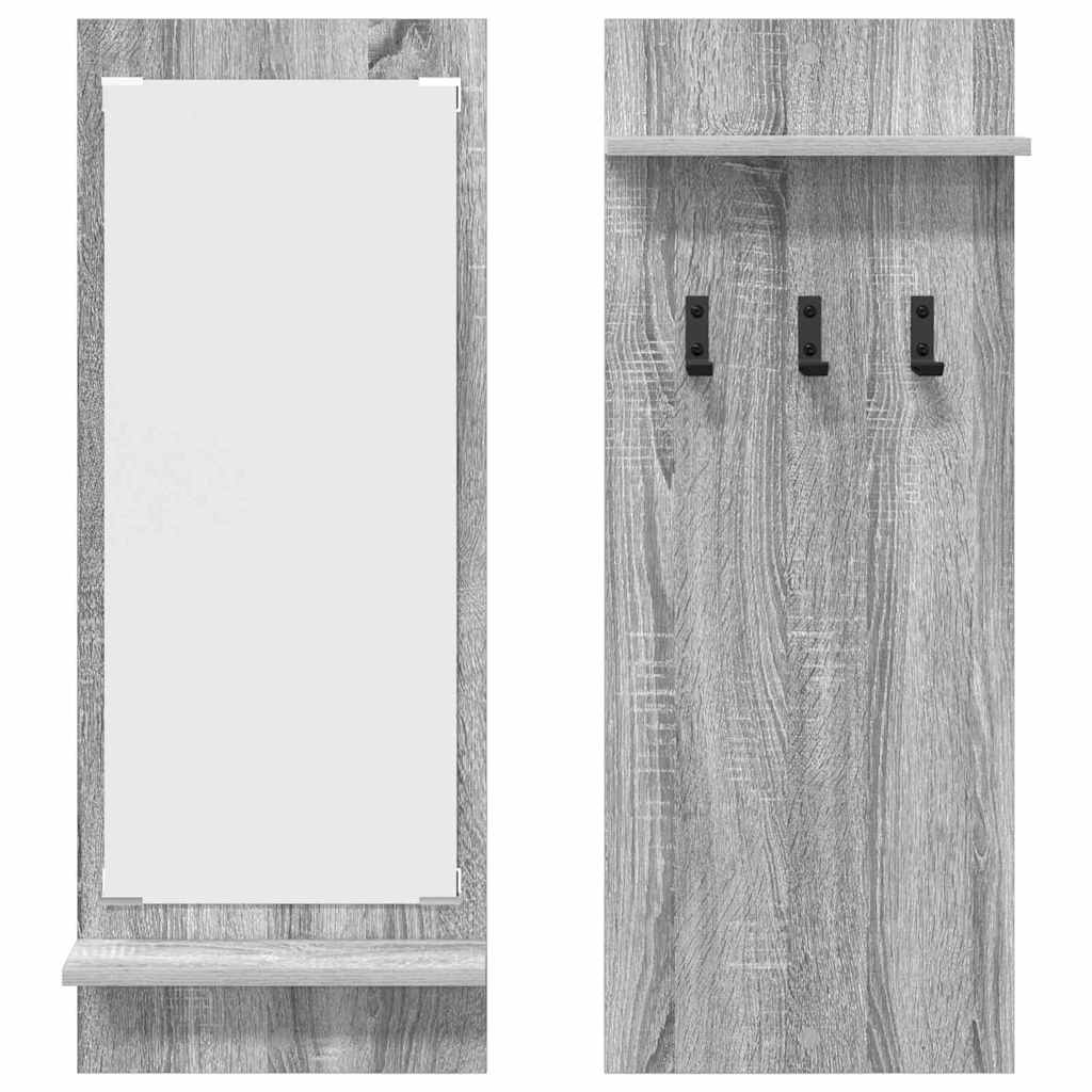Wall-Mounted Coat Rack with Shelf Grey Sonoma 70 x 10 x 90 cm