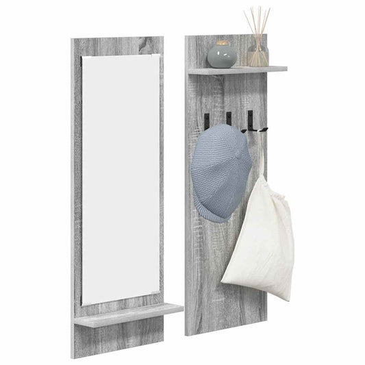 Wall-Mounted Coat Rack with Shelf Grey Sonoma 70 x 10 x 90 cm