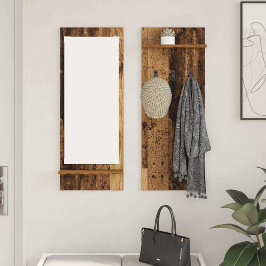 Wall-Mounted Coat Rack Old Wood 70 x 10 x 90 cm Engineered wood
