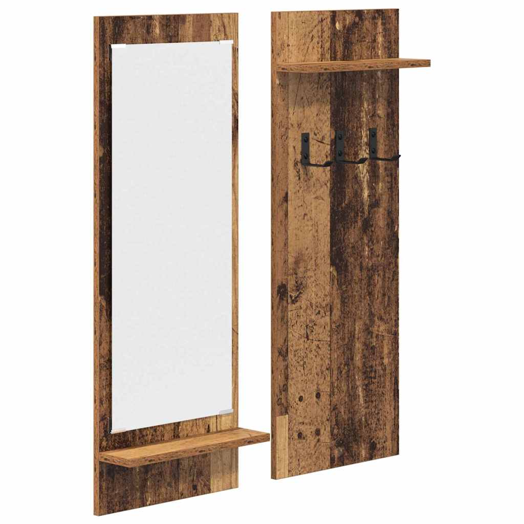 Wall-Mounted Coat Rack Old Wood 70 x 10 x 90 cm Engineered wood