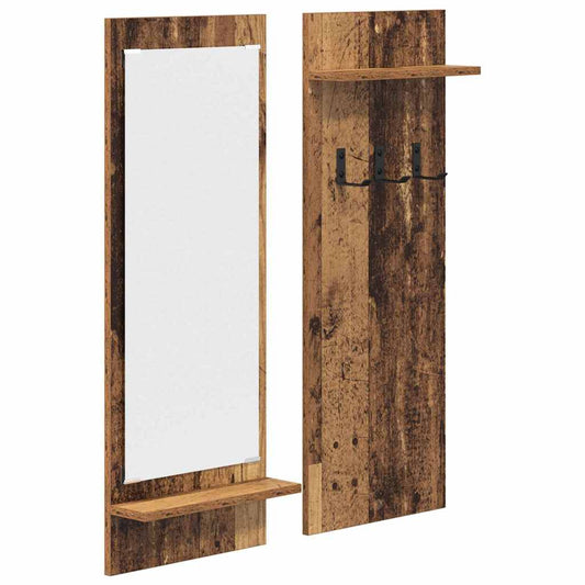 Wall-Mounted Coat Rack Old Wood 70 x 10 x 90 cm Engineered wood
