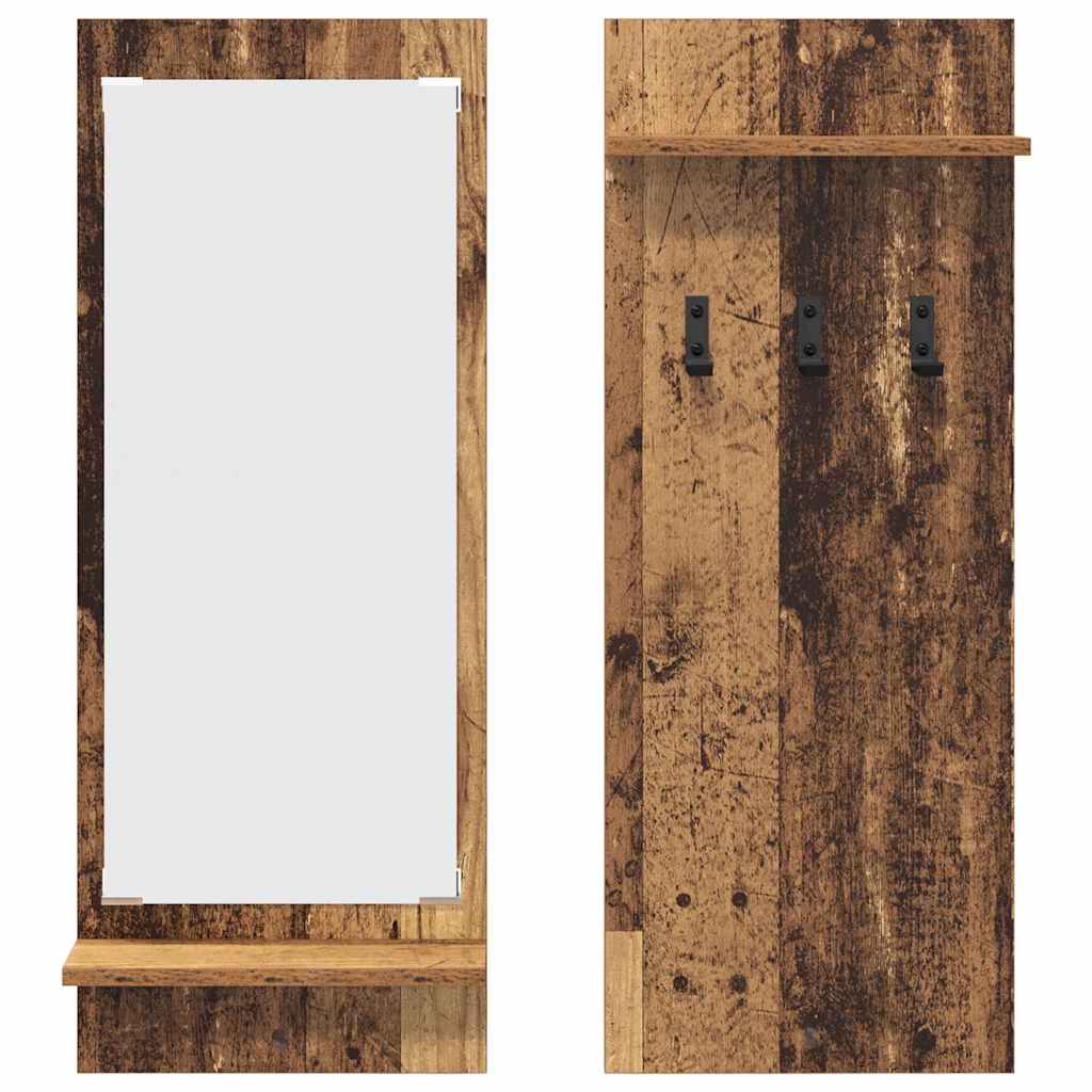 Wall-Mounted Coat Rack Old Wood 70 x 10 x 90 cm Engineered wood