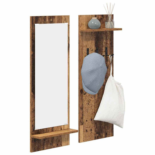 Wall-Mounted Coat Rack Old Wood 70 x 10 x 90 cm Engineered wood