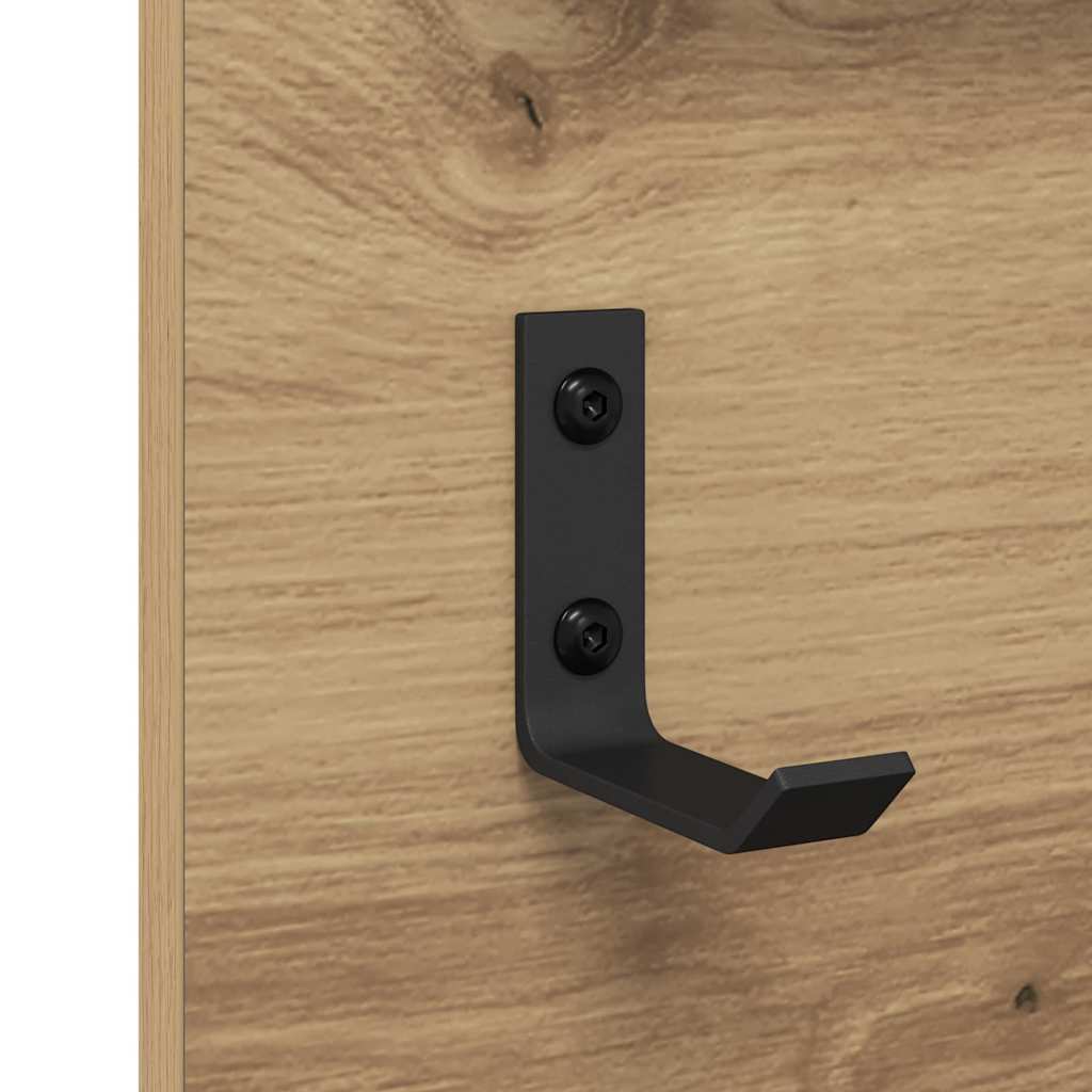 Wall-Mounted Coat Rack with Shelf Artisan Oak 70 x 10 x 90 cm