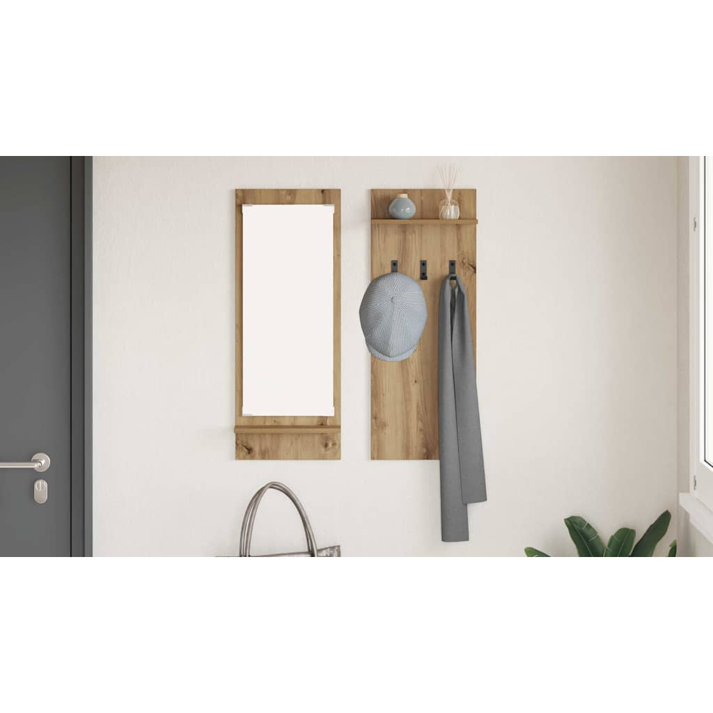 Wall-Mounted Coat Rack with Shelf Artisan Oak 70 x 10 x 90 cm