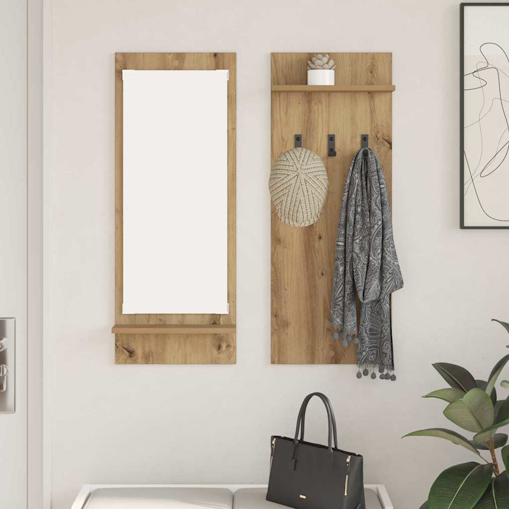 Wall-Mounted Coat Rack with Shelf Artisan Oak 70 x 10 x 90 cm