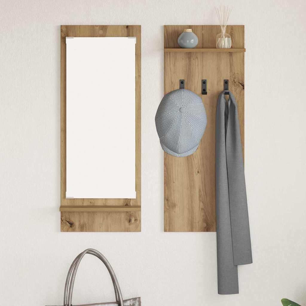 Wall-Mounted Coat Rack with Shelf Artisan Oak 70 x 10 x 90 cm