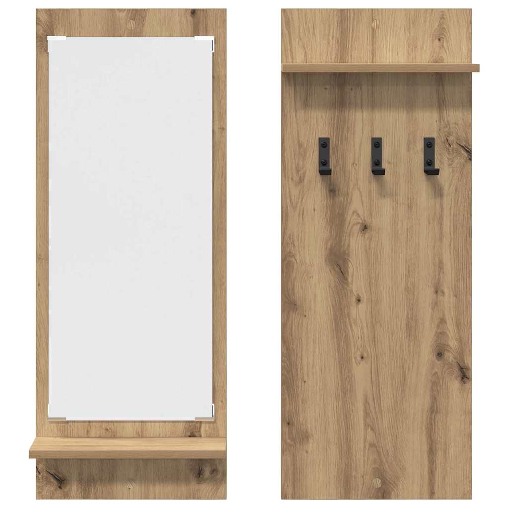 Wall-Mounted Coat Rack with Shelf Artisan Oak 70 x 10 x 90 cm