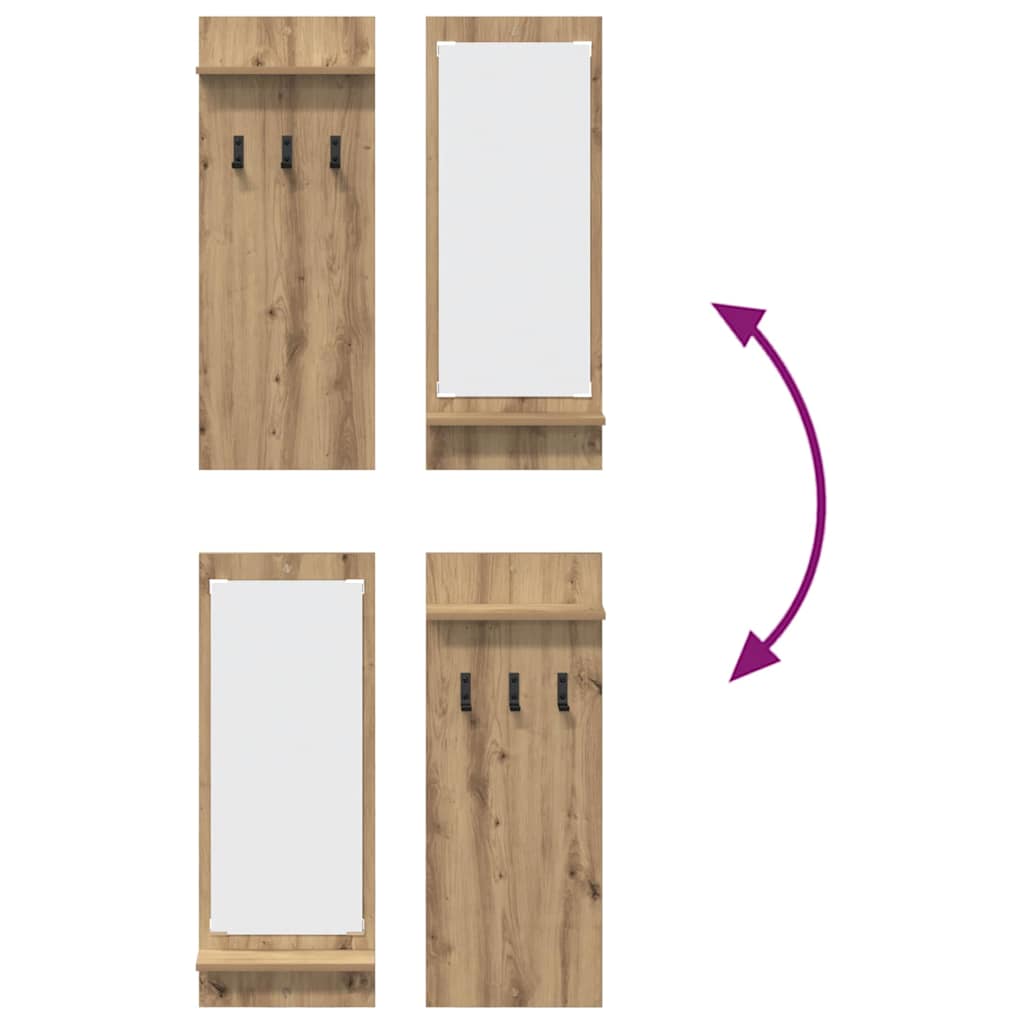 Wall-Mounted Coat Rack with Shelf Artisan Oak 70 x 10 x 90 cm