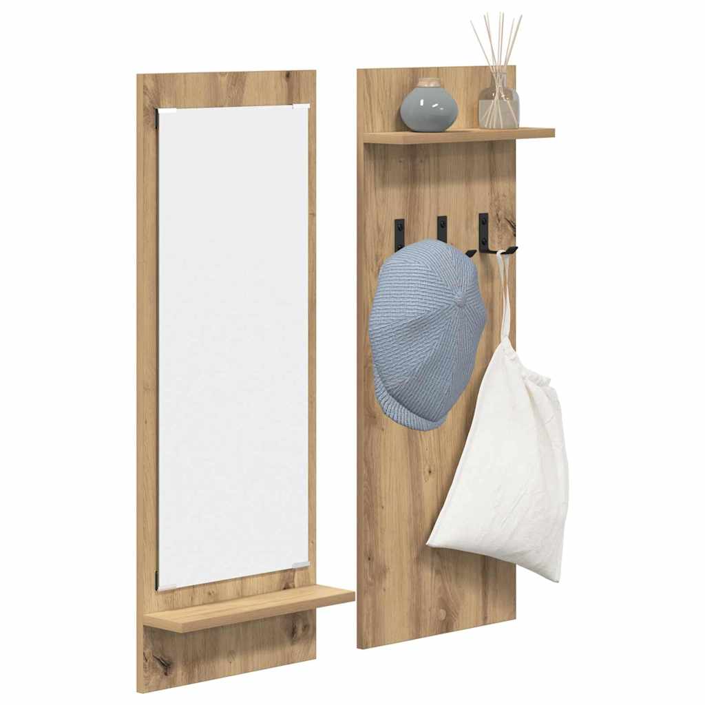 Wall-Mounted Coat Rack with Shelf Artisan Oak 70 x 10 x 90 cm