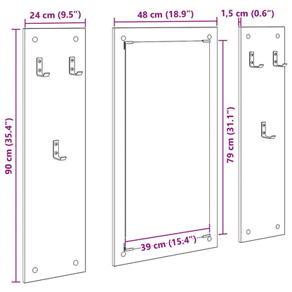 Wall-Mounted Coat Rack White 96 x 1.5 x 90 cm Engineered wood