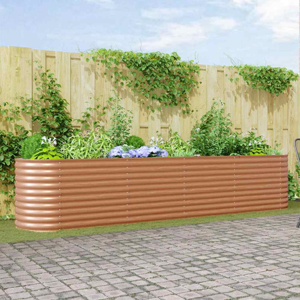 Raised Bed Brown 400 x 80 x 81 cm Steel