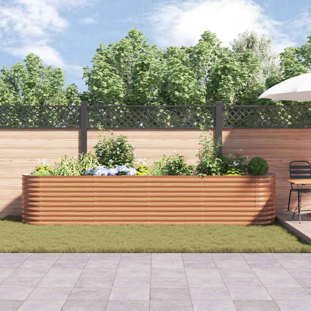 Raised Bed Brown 400 x 80 x 81 cm Steel