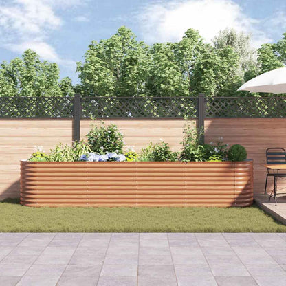 Raised Bed Brown 400 x 80 x 81 cm Steel