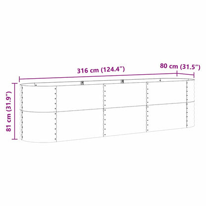 Raised Bed Brown 320 x 80 x 81 cm Steel