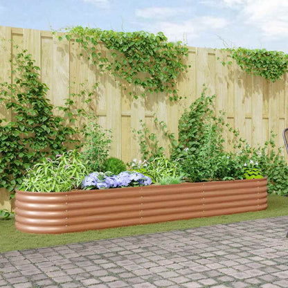 Raised Bed Brown 320 x 80 x 44 cm Steel