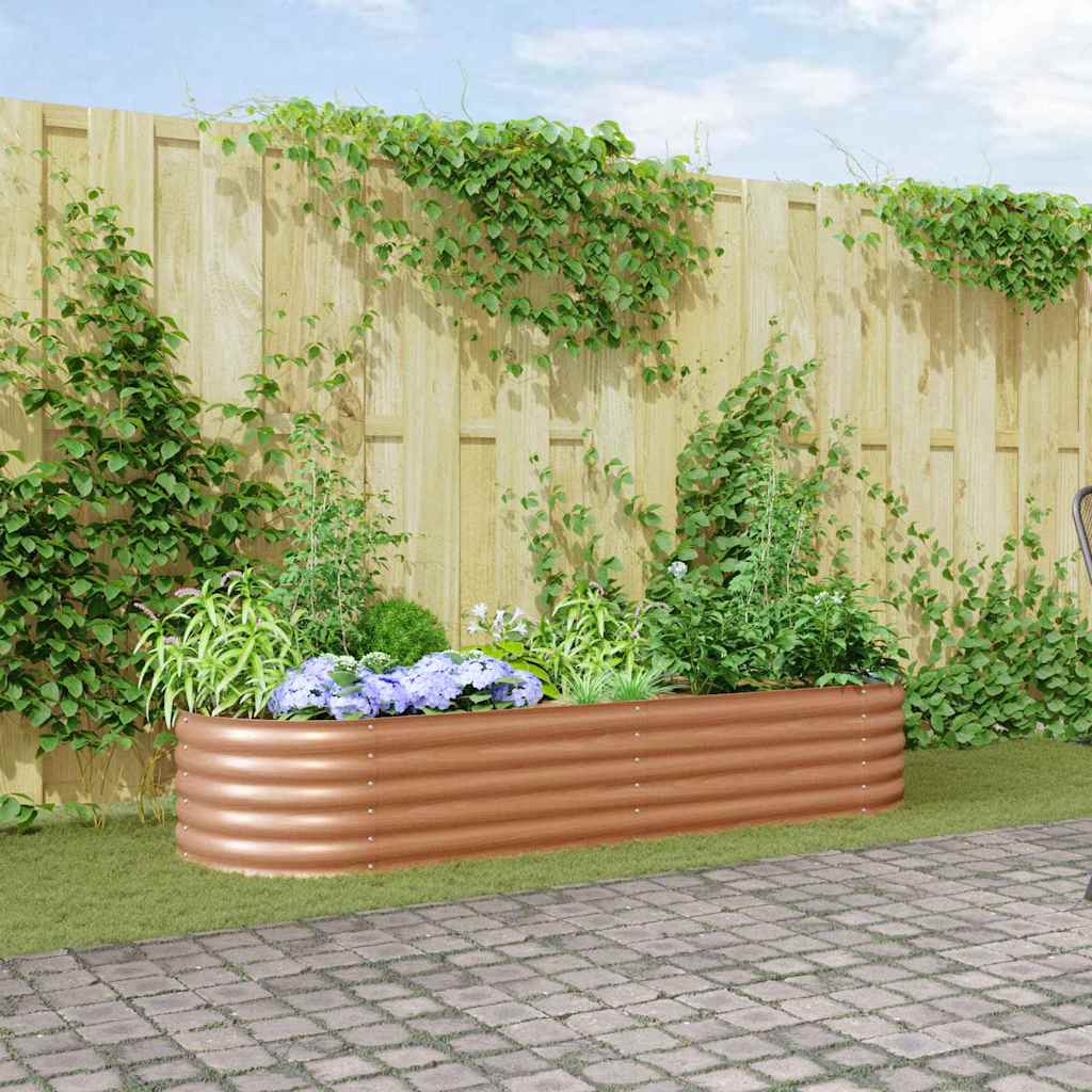 Raised Bed Brown 240 x 80 x 44 cm Steel
