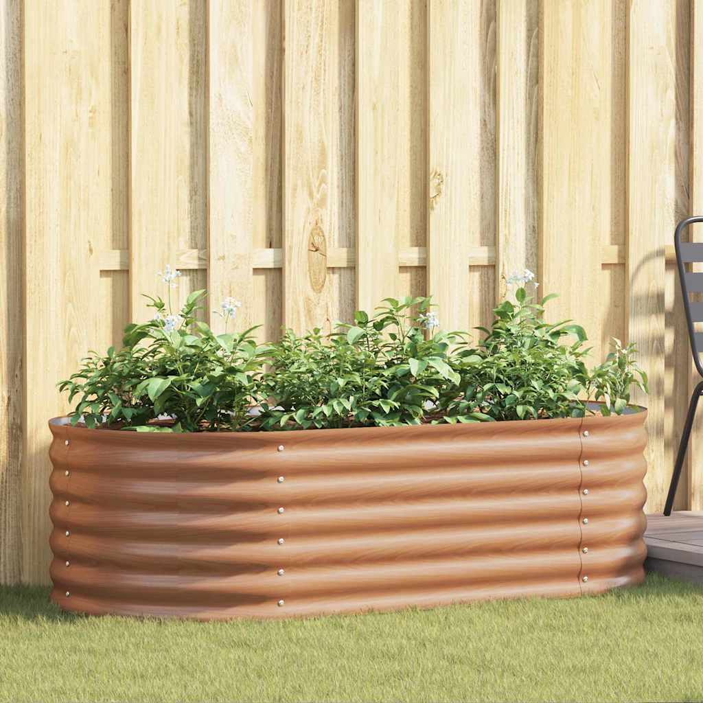 Raised Bed Brown 160 x 80 x 44 cm Steel
