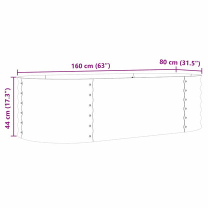 Raised Bed Brown 160 x 80 x 44 cm Steel