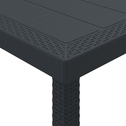 Garden Table Anthracite 100 x 100 x 73 cm Poly Rattan