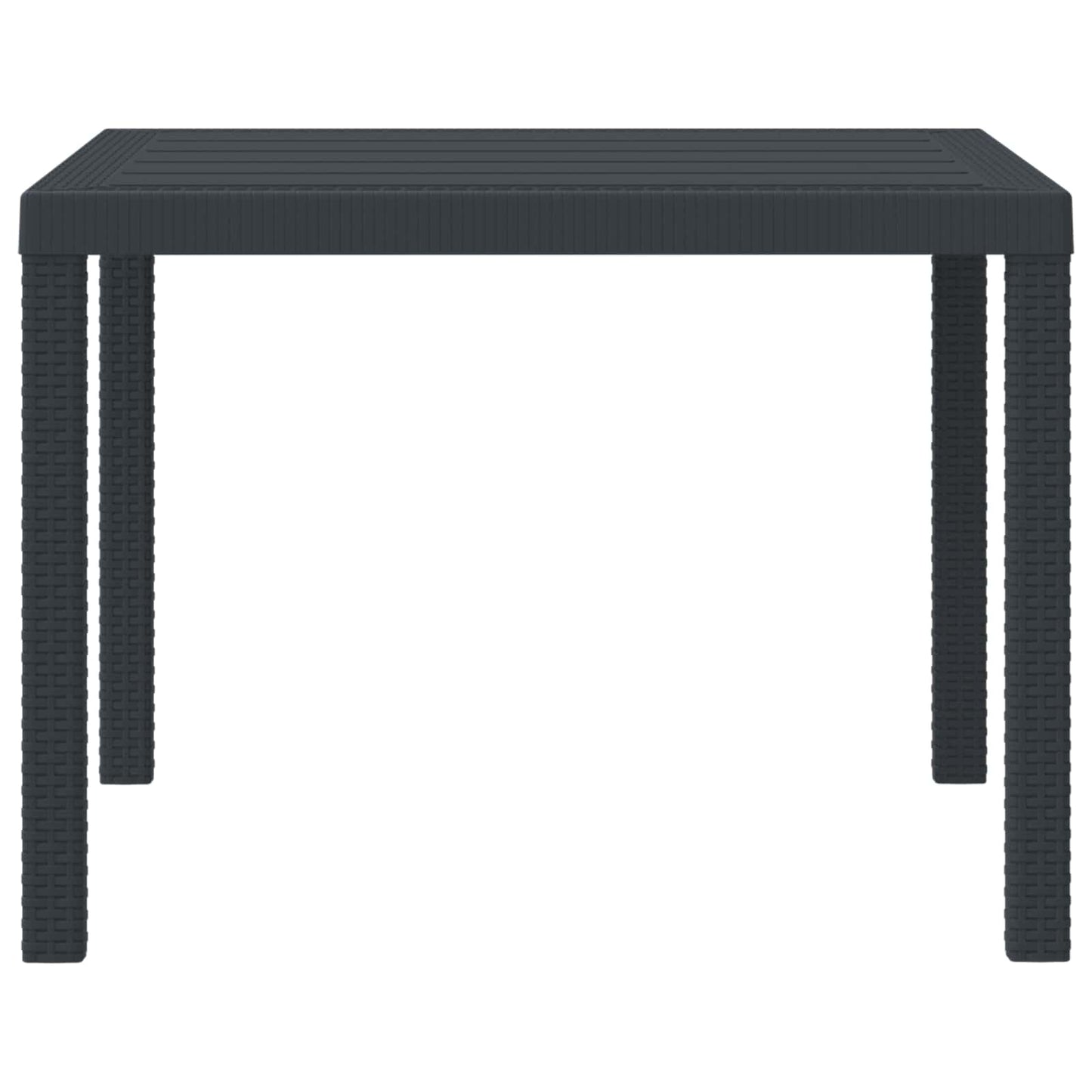 Garden Table Anthracite 100 x 100 x 73 cm Poly Rattan