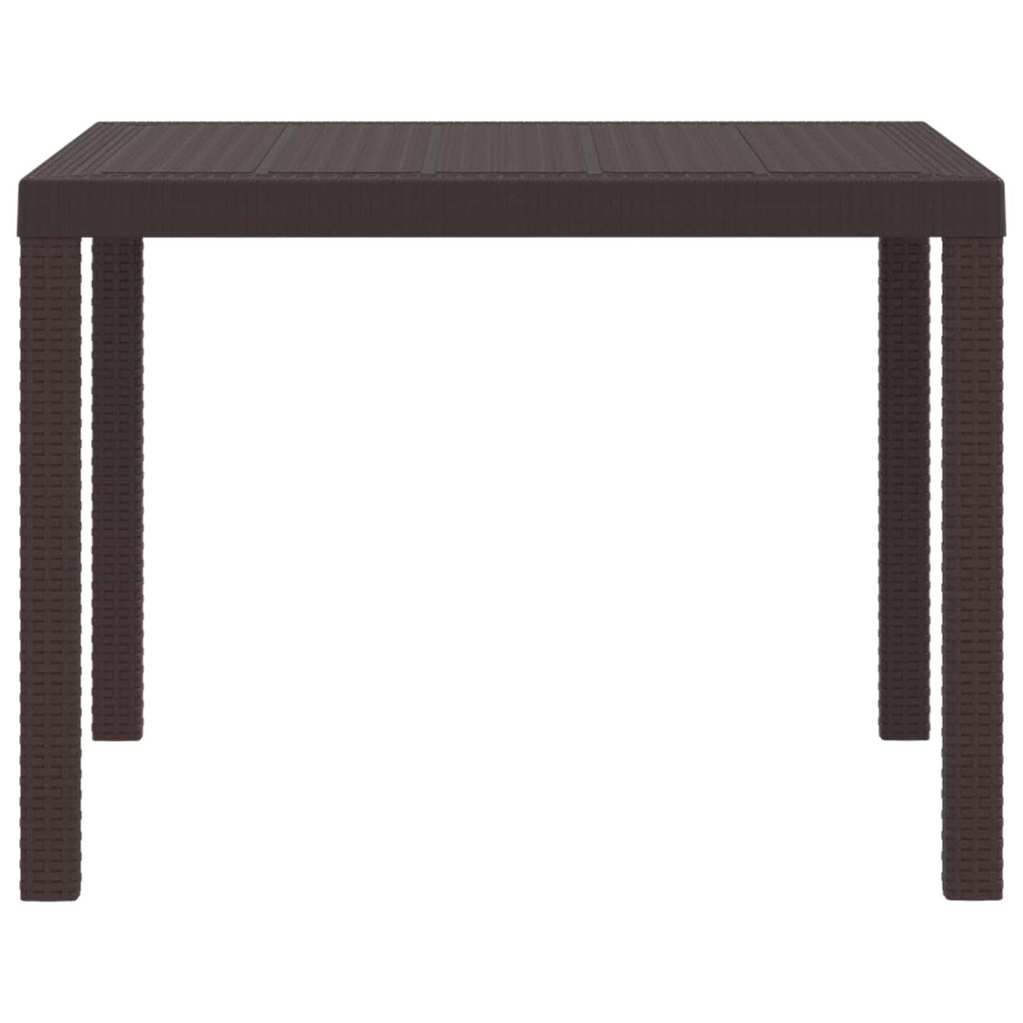 Garden Table Brown 100 x 100 x 73 cm Poly Rattan