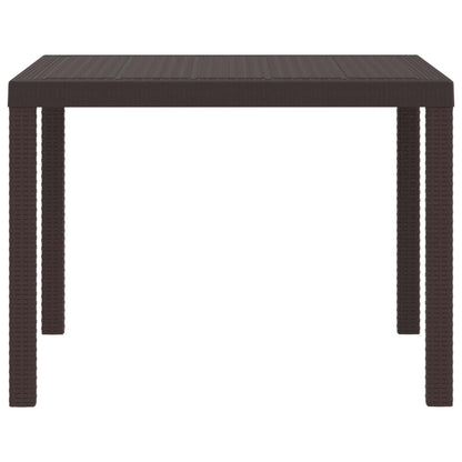 Garden Table Brown 100 x 100 x 73 cm Poly Rattan