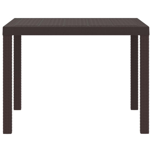 Garden Table Brown 100 x 100 x 73 cm Poly Rattan