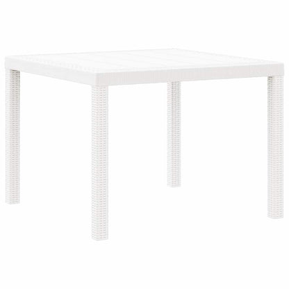 Garden Table White 100 x 100 x 73 cm Poly Rattan