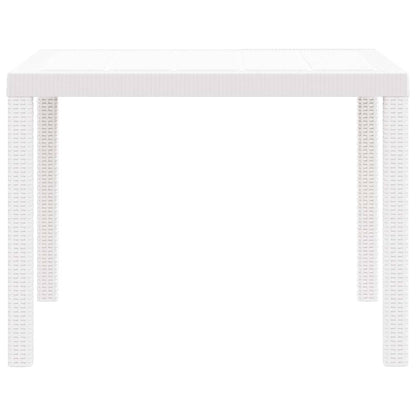 Garden Table White 100 x 100 x 73 cm Poly Rattan