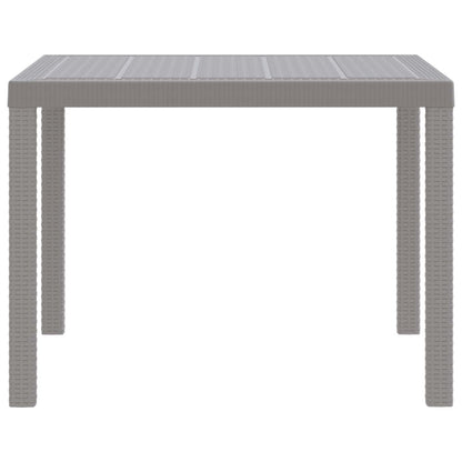 Garden Table Light Grey 100 x 100 x 73 cm Poly Rattan