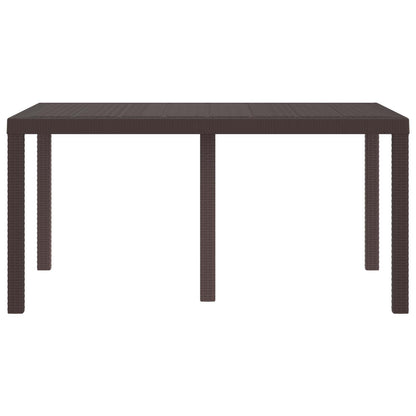 Garden Table Brown 150 x 100 x 73 cm Poly Rattan