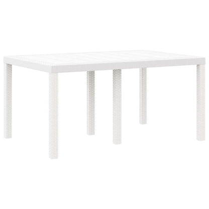 Garden Table White 150 x 100 x 73 cm Poly Rattan