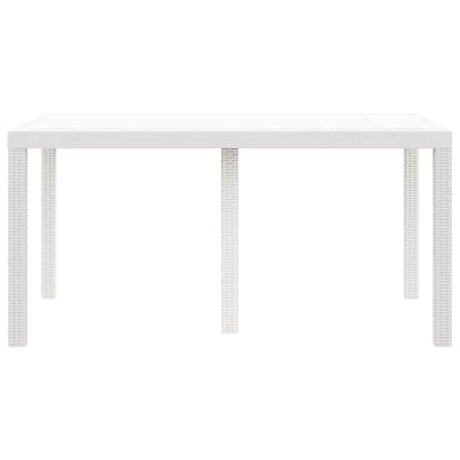 Garden Table White 150 x 100 x 73 cm Poly Rattan