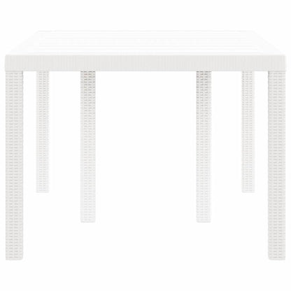 Garden Table White 150 x 100 x 73 cm Poly Rattan