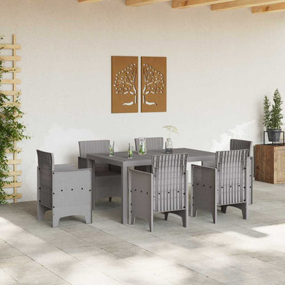 Garden Table Light Grey 150 x 100 x 73 cm Poly Rattan