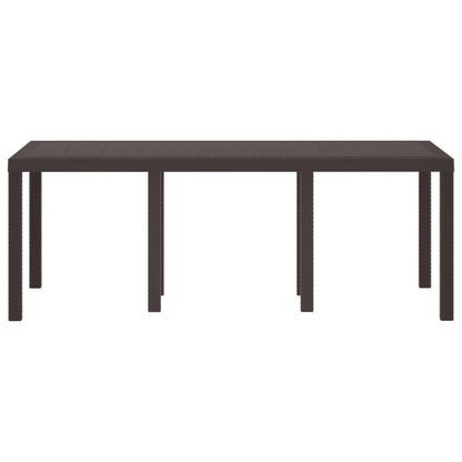 Garden Table Brown 200 x 100 x 73 cm Poly Rattan