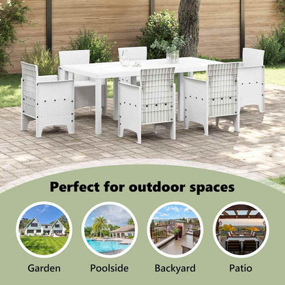 Garden Table White 200 x 100 x 73 cm Poly Rattan