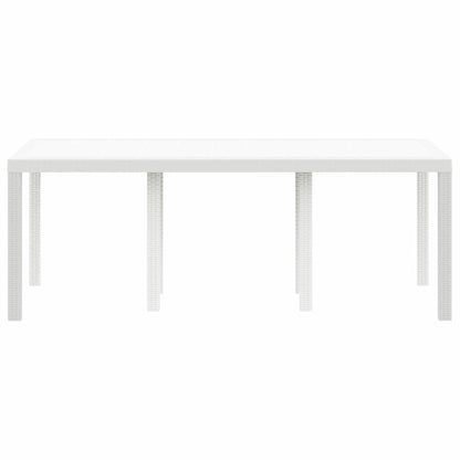 Garden Table White 200 x 100 x 73 cm Poly Rattan